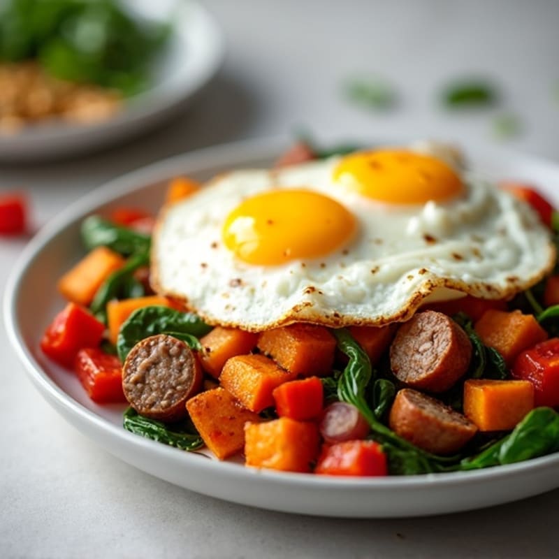 Protein-Packed Sweet Potato Hash with Eggs