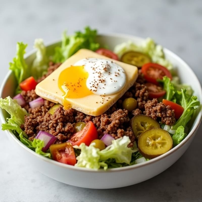 Protein-Packed Lean Ground Beef Big Mac Style Chopped Salad