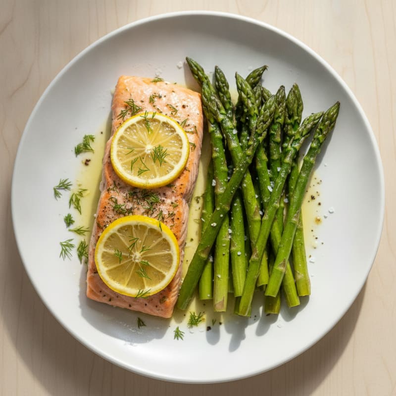 Lemon Herb Salmon with Roasted Asparagus
