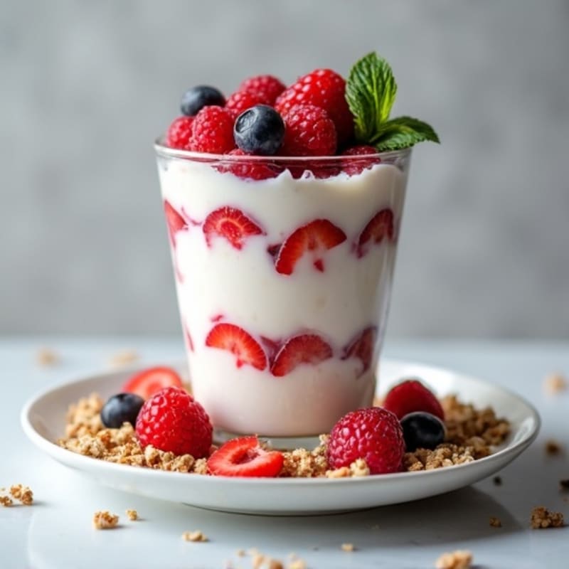 Greek Yogurt Protein Parfait with Mixed Berries