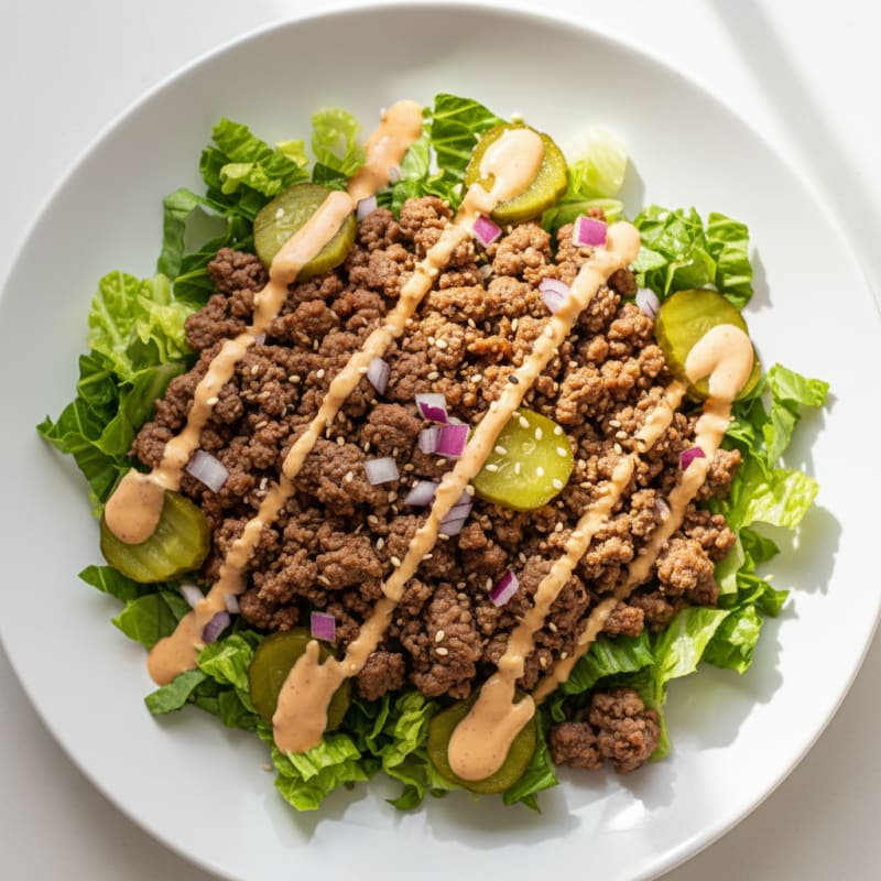 Ground Beef Big Mac Bowl