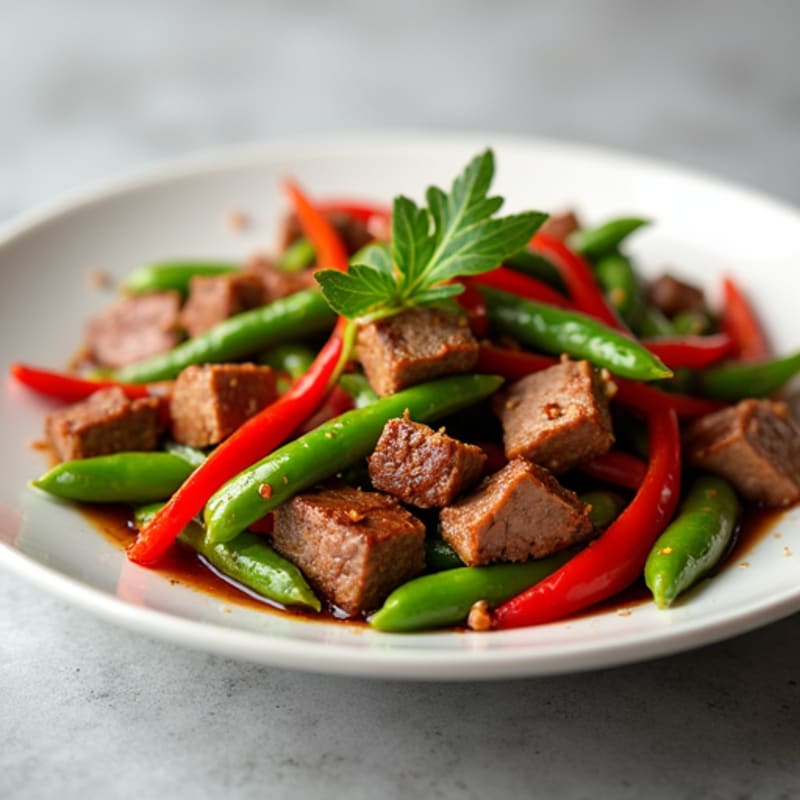 Lean Beef Stir Fry with Bell Peppers and Snap Peas
