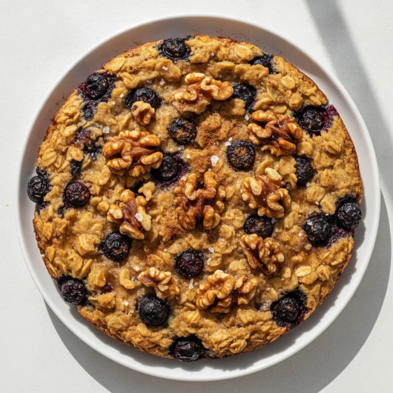 Baked Berry Oatmeal with Toasted Nuts