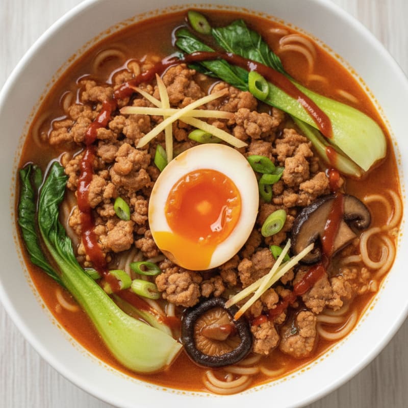 Sriracha Pork Ramen with Jammy Egg