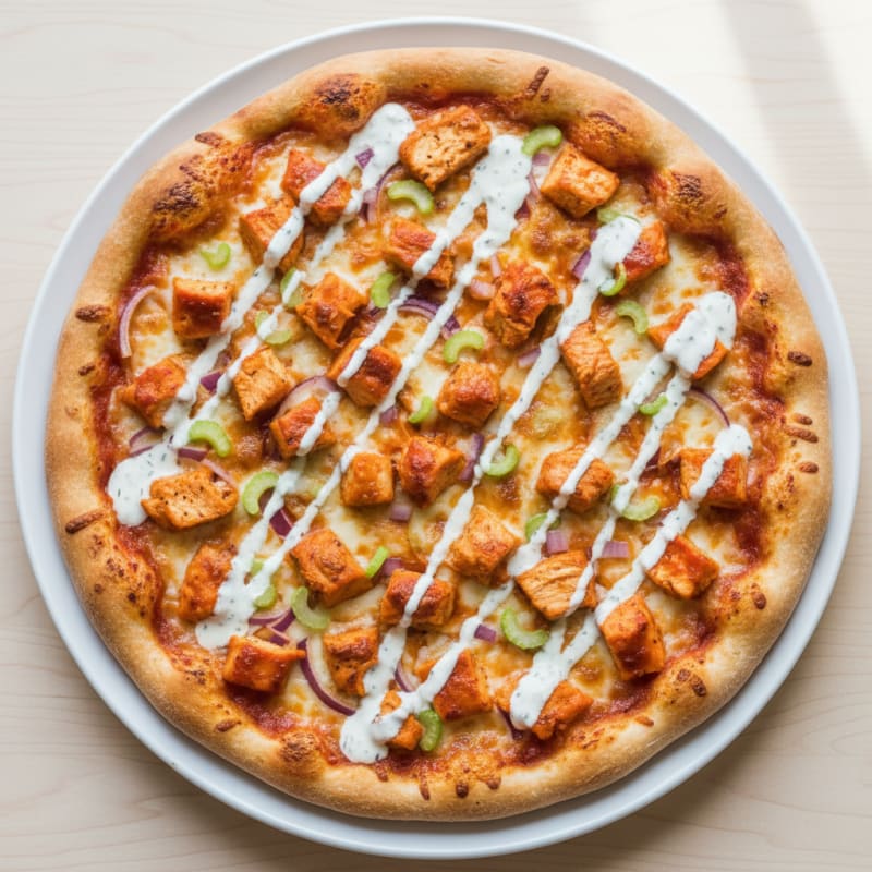Crispy Buffalo Chicken Pizza with Ranch