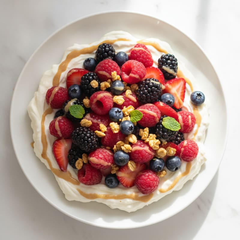 Silky Greek Yogurt Protein Mousse with Mixed Berries