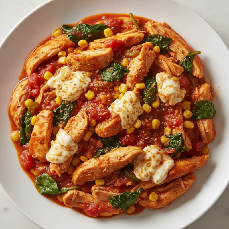 Slow Cooker Chicken with Rotel and Spinach