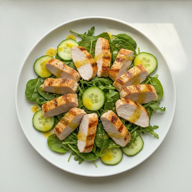 Grilled Turkey Breast Salad with Cucumber and Lemon Vinaigrette