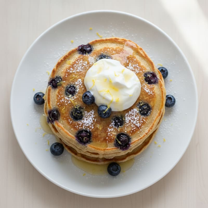 Blueberry Ricotta Pancakes with Lemon Zest