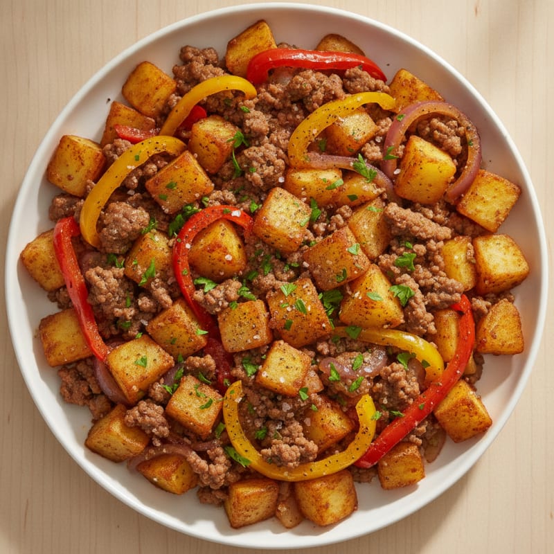 Savory Ground Beef and Potato Skillet
