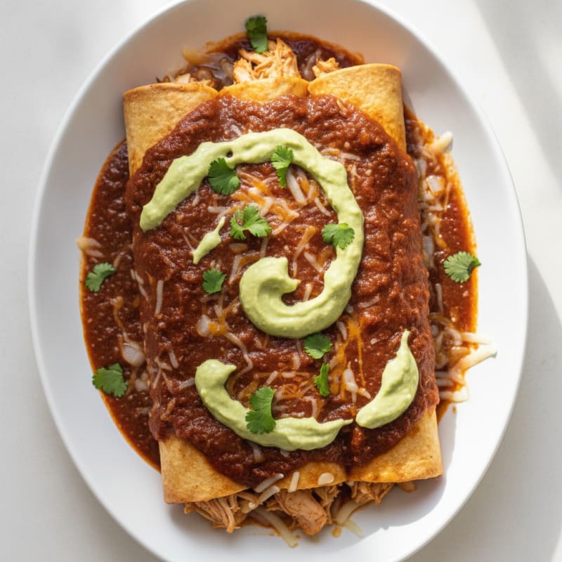 Chicken Enchiladas with Ancho Chili Sauce