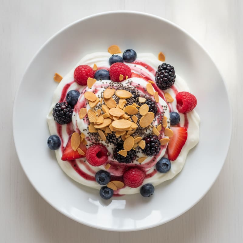 Greek Yogurt Protein Parfait with Mixed Berries