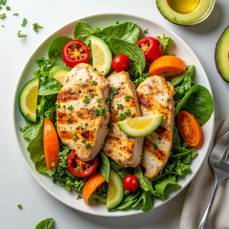 Lemon-Herb Grilled Chicken Salad with Crunchy Vegetables