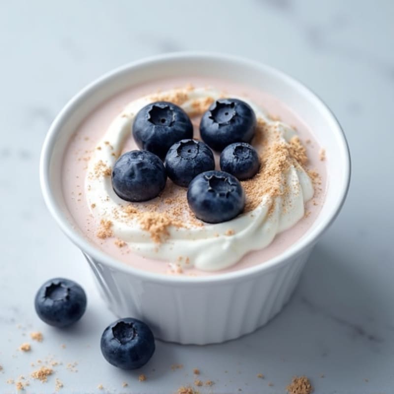 Greek Yogurt with Protein Powder and Blueberries