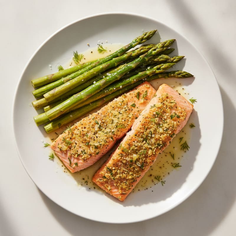 Lemon Herb Baked Salmon with Asparagus