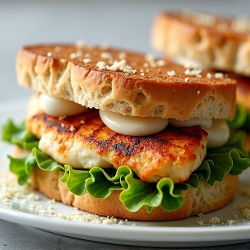 Grilled Chicken Caesar Sandwich with Crispy Romaine