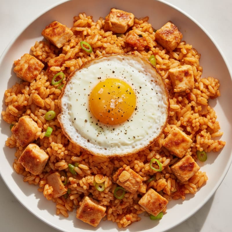 Kimchi Fried Rice with Fried Egg