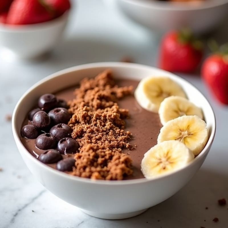Rich Fudgy Chocolate Protein Smoothie Bowl
