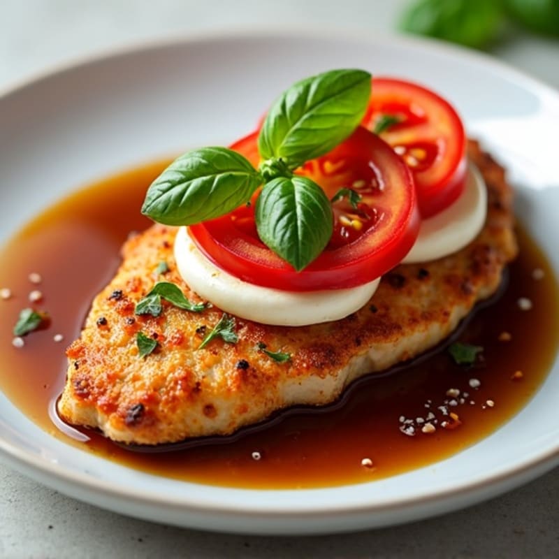 Crispy Chicken with Fresh Tomato, Mozzarella, and Basil