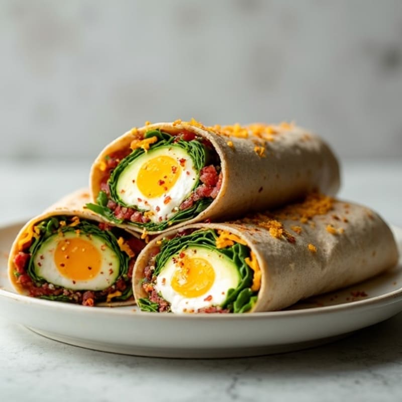 Crispy Turkey Bacon and Egg White Breakfast Burrito