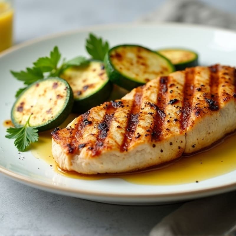Grilled Turkey Breast with Roasted Zucchini