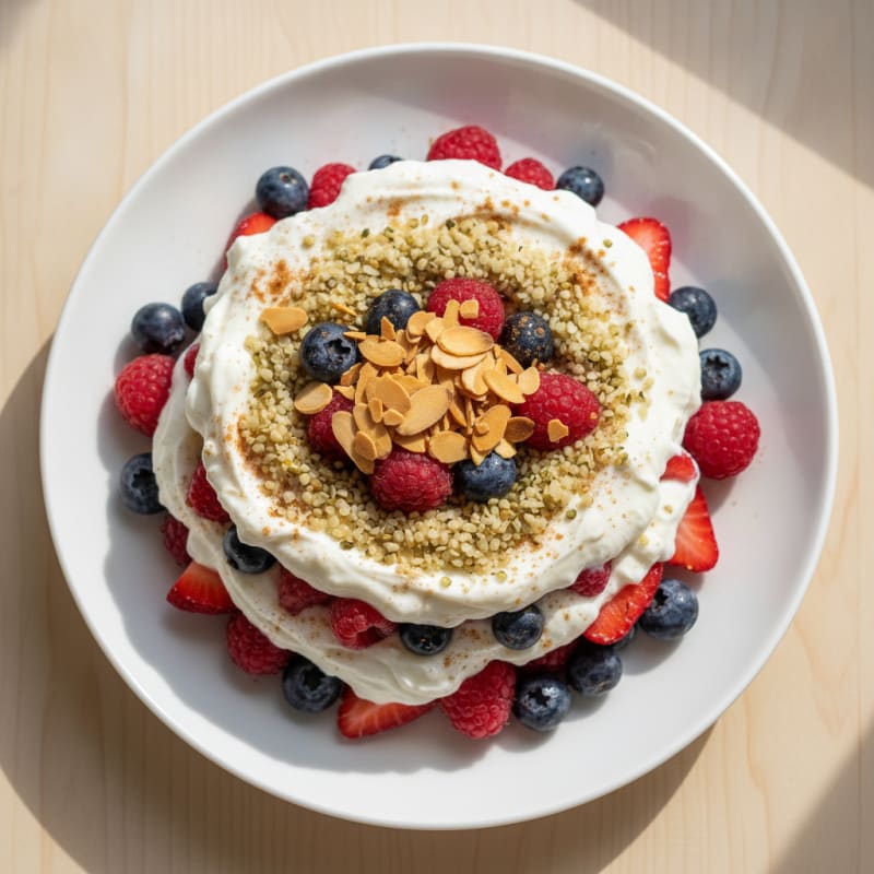 Greek Yogurt Protein Parfait with Mixed Berries