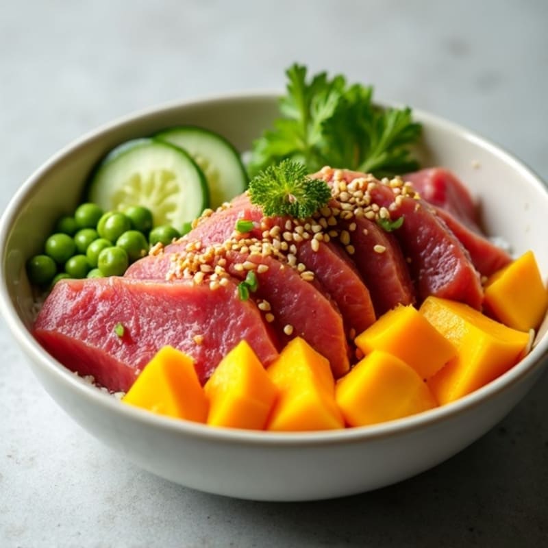 Fresh Ahi Tuna Poke Bowl with Mango