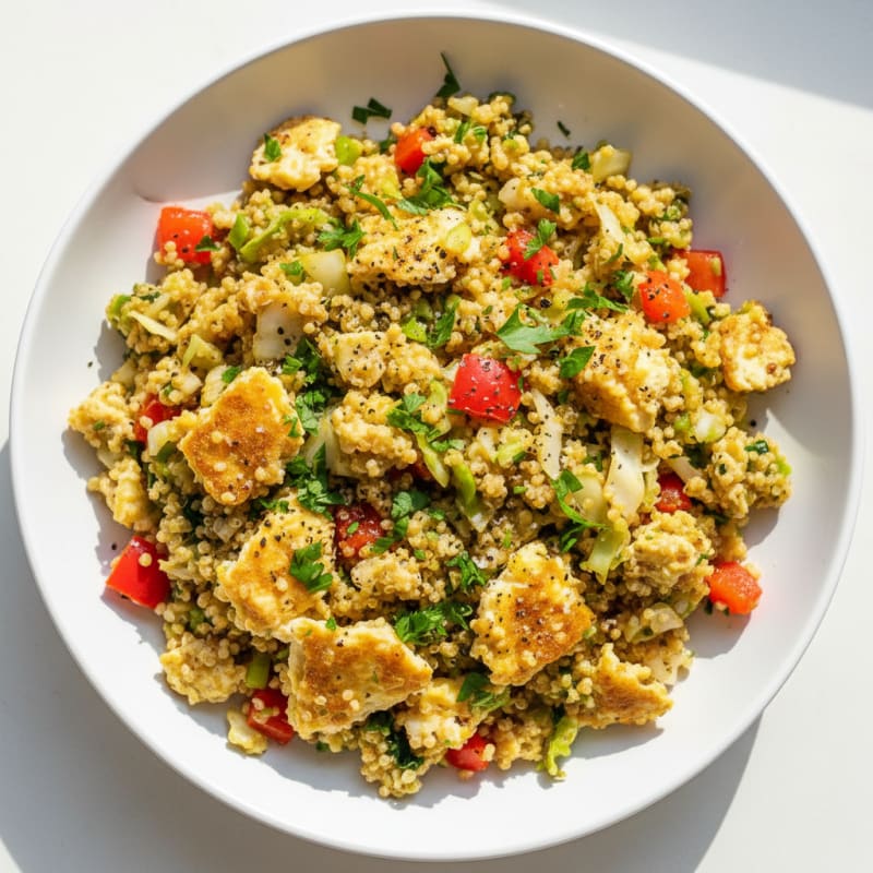 Quinoa and Cabbage Egg Scramble