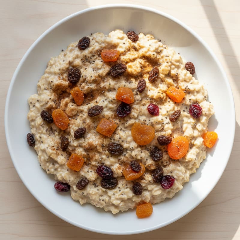 High-Protein Overnight Oats with Dried Fruit