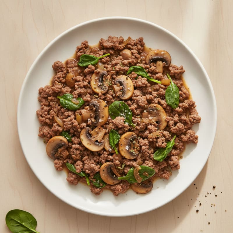 Savory Ground Beef and Mushroom Skillet