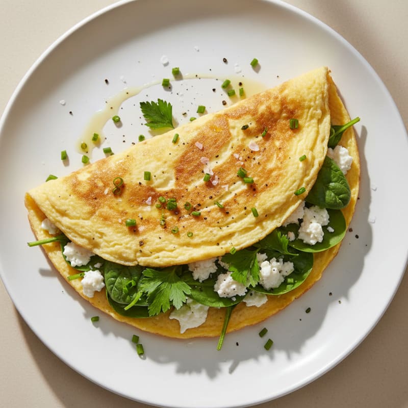 Fluffy Herb and Goat Cheese Omelette