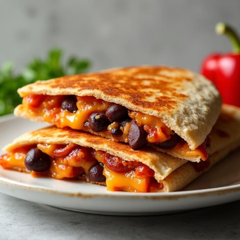Smoky BBQ Chicken and Black Bean Quesadilla