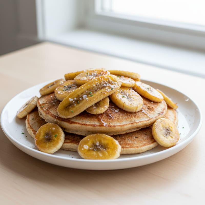 Golden Caramelized Banana Pancakes