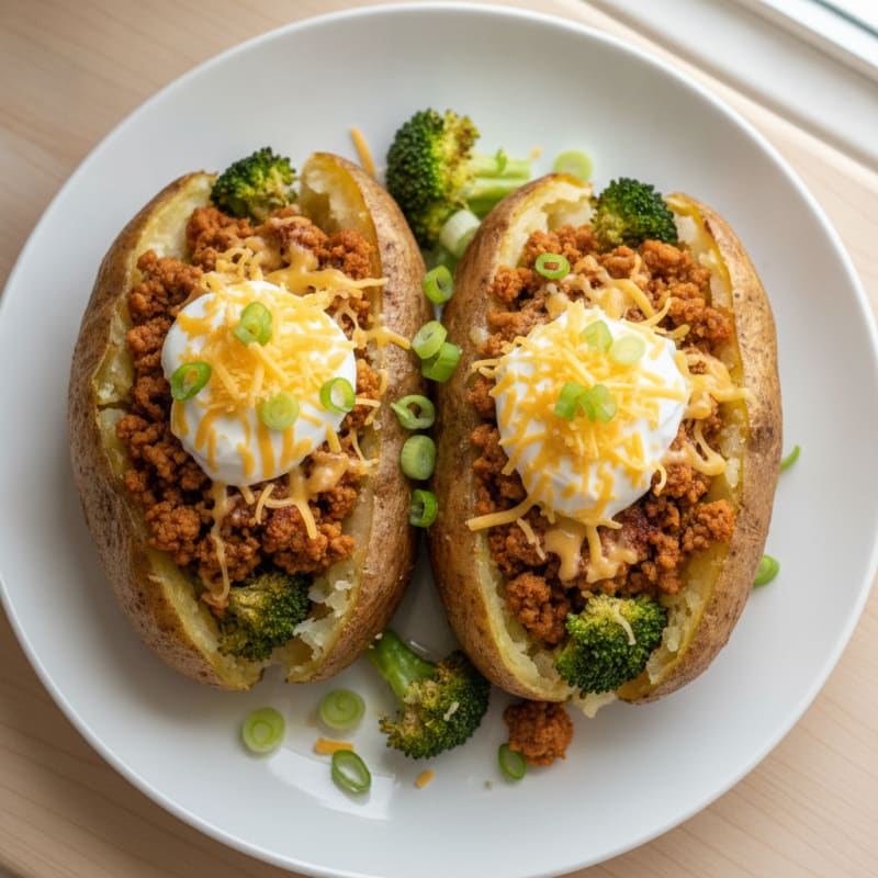 Hearty Loaded Baked Potatoes with Savory Toppings
