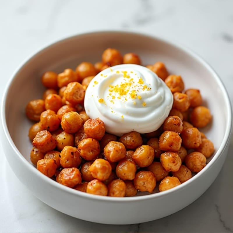 Crunchy Roasted Chickpeas with Greek Yogurt