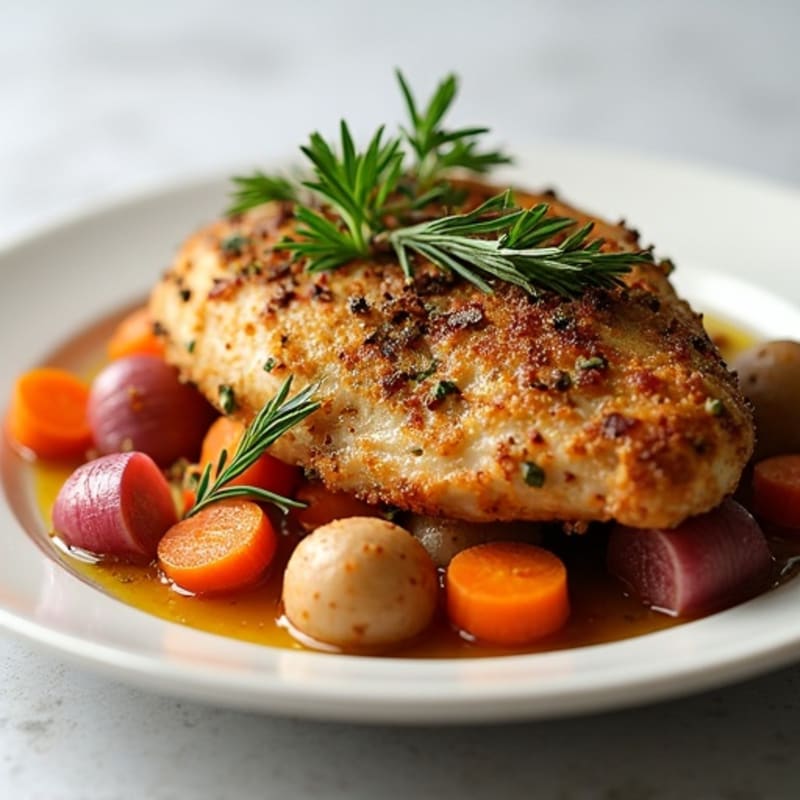 Herb-Crusted Roasted Chicken with Root Vegetables