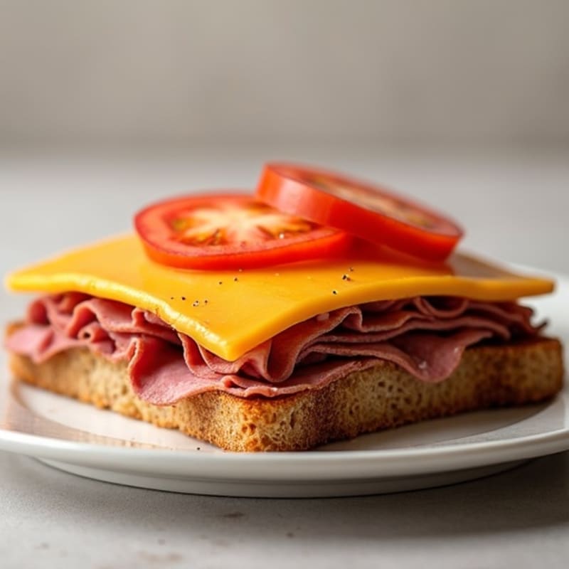 Lean Roast Beef and Sharp Cheddar Open-Face Melt