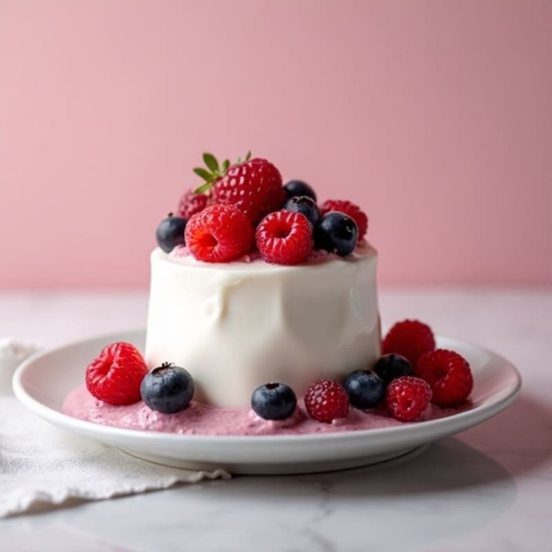 Greek Yogurt Protein Mousse with Mixed Berries