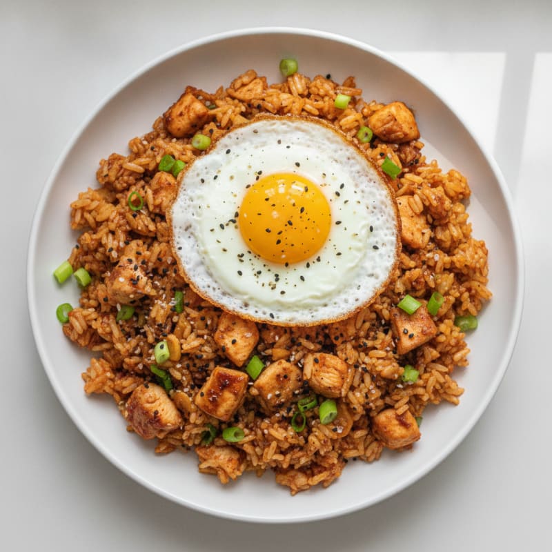 Kimchi Fried Rice with Fried Egg