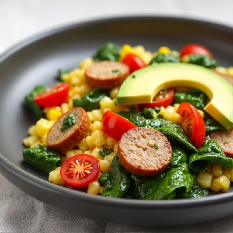 Egg White and Turkey Sausage Scramble with Spinach