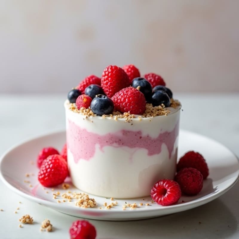 Greek Yogurt Protein Mousse with Mixed Berries