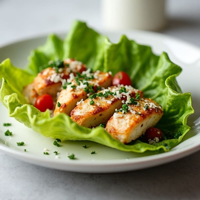 Crispy Grilled Chicken Caesar Lettuce Wrap