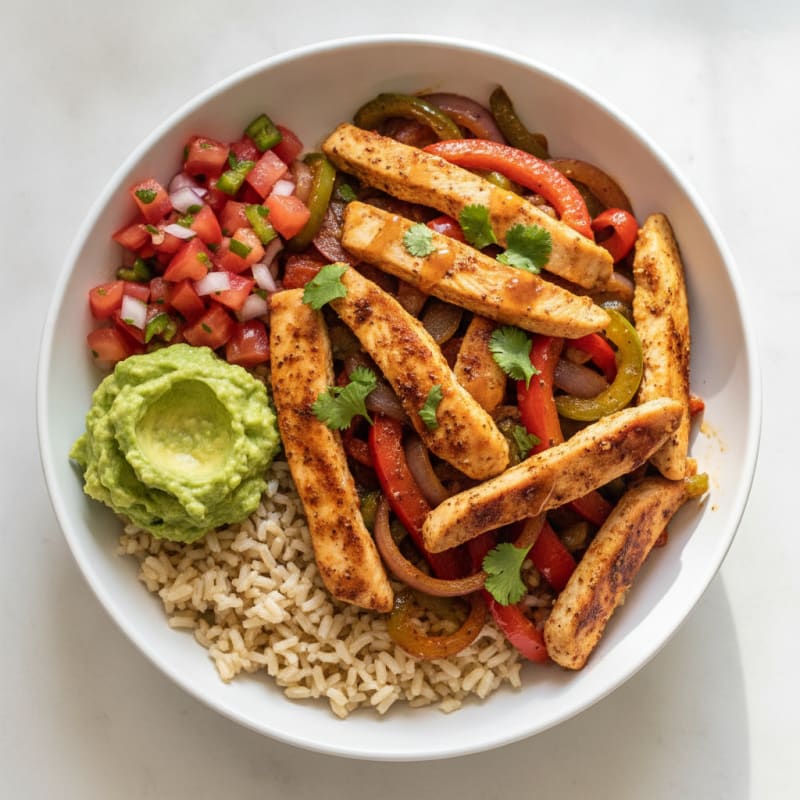 Chicken Fajita Bowl with Fresh Salsa