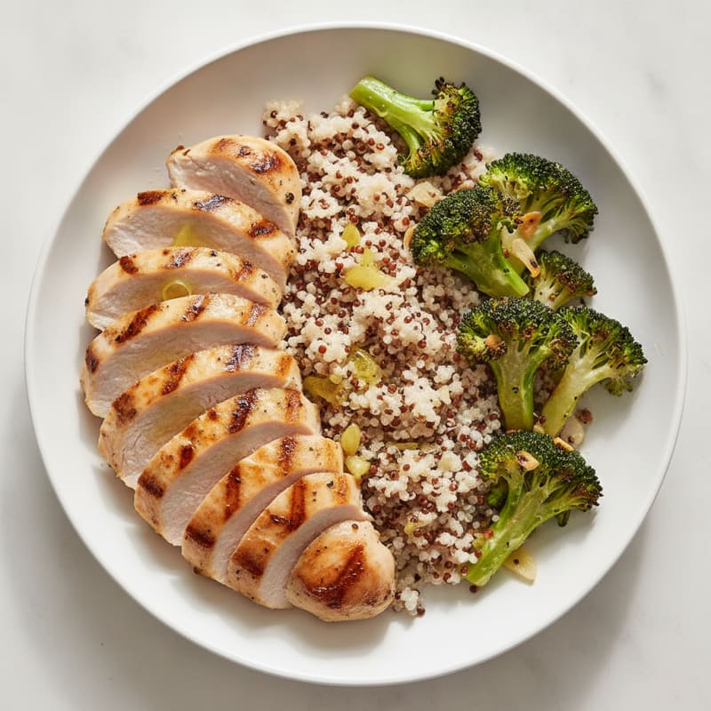 Grilled Turkey Breast with Quinoa and Roasted Broccoli