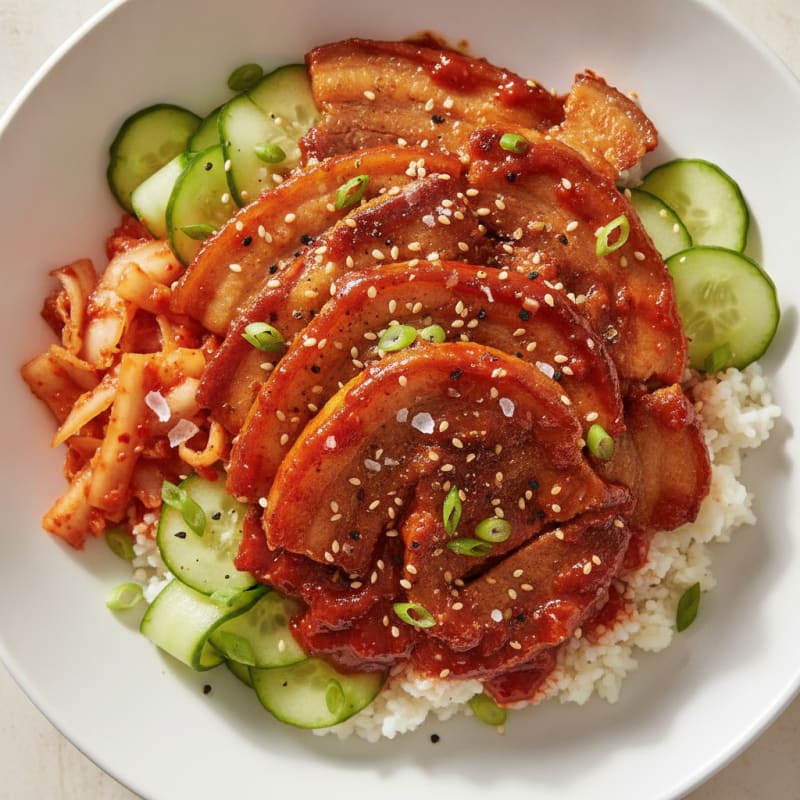 Spicy Gochujang Pork Belly Bowl