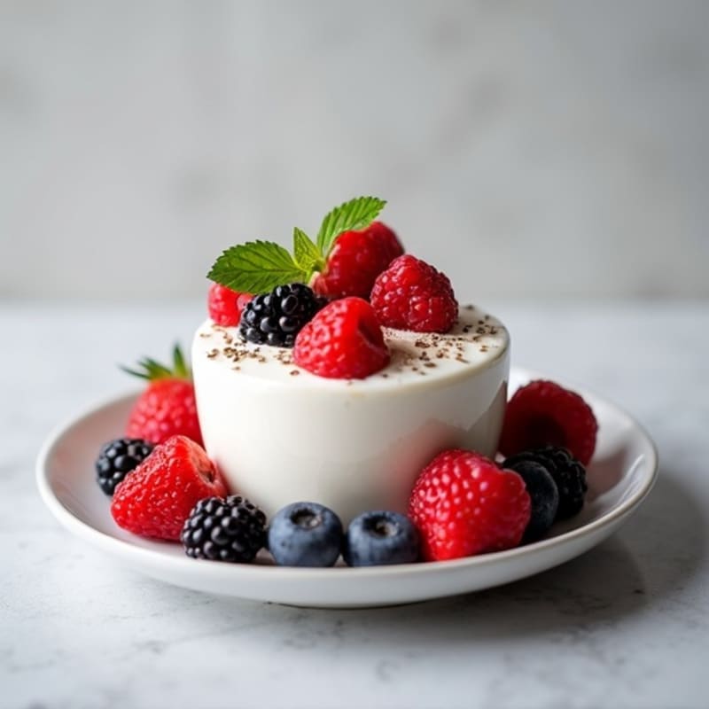 Silky Protein Greek Yogurt Mousse with Mixed Berries