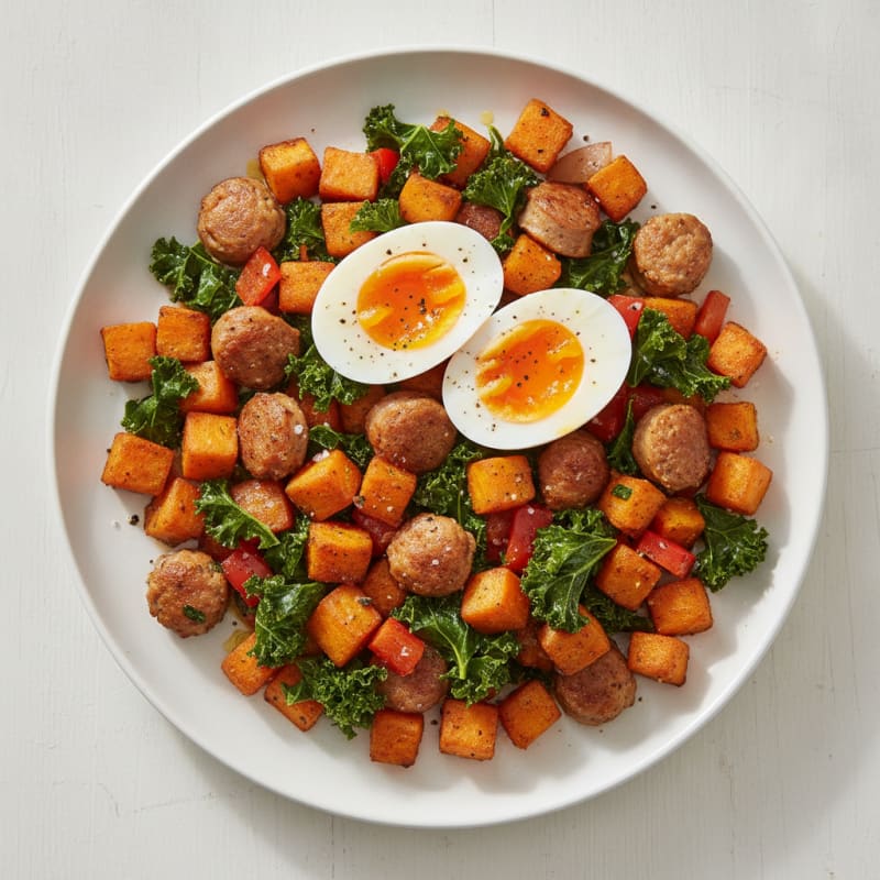 Sweet Potato Hash with Chicken Sausage