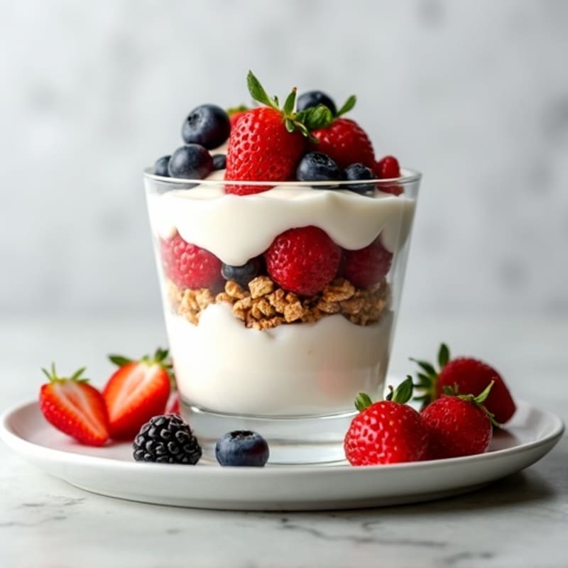 Silky Greek Yogurt Protein Parfait with Mixed Berries