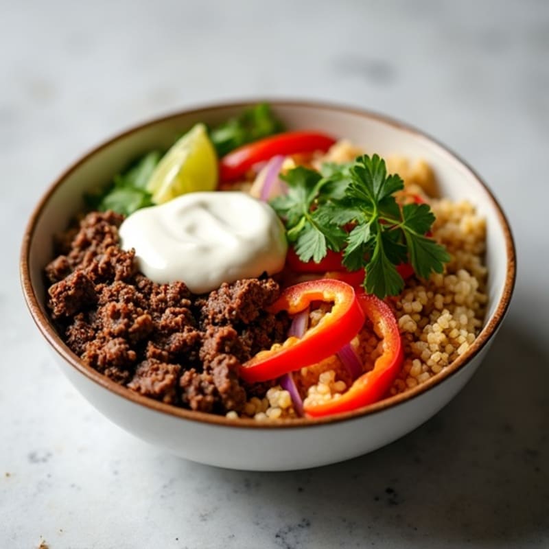 Seasoned Ground Beef Bowl with Special Sauce