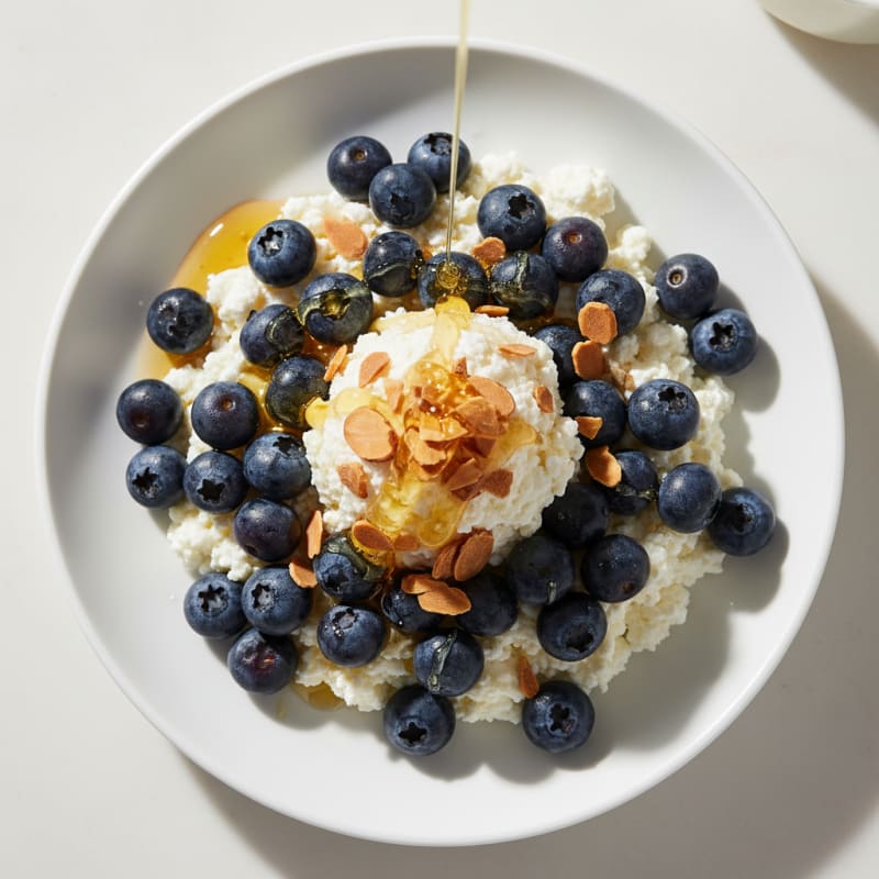 Cottage Cheese Berry Bowl with Almonds